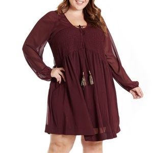 Love On A Hanger Metallic Long Sleeve Dress